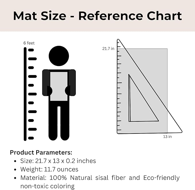 Sisal Cat Scratcher Post Mat (Use on Wall, Couch and Carpet), Durable and Shedding-Resistant Cat Scratching Surface - 21.7x13 inch with Adhesives and Twist Pins (Scream)