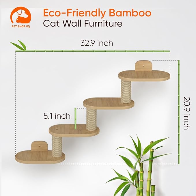 Wall-Mounted Cat Furniture for Climbing - Indoor Wooden Floating Shelves, Perches, Hammock, Bed, Bridges, Walkways - Different Models