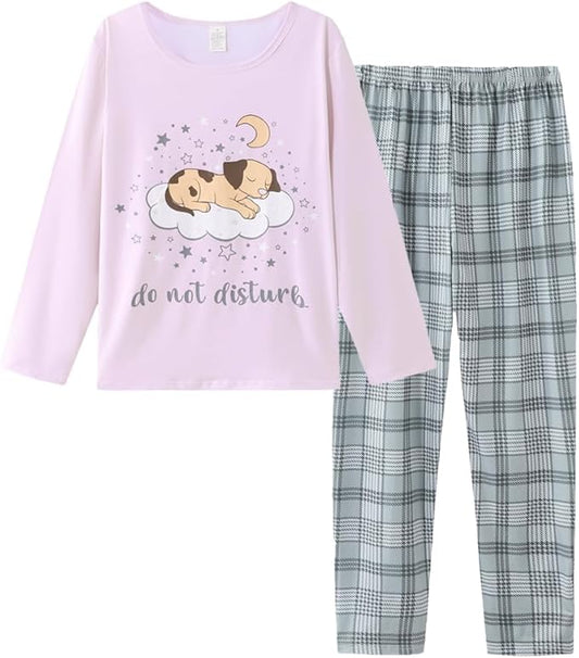YIJIU Women's Sleepwear Long Sleeve Top and Pants Pajama Set Panda Print Nighty