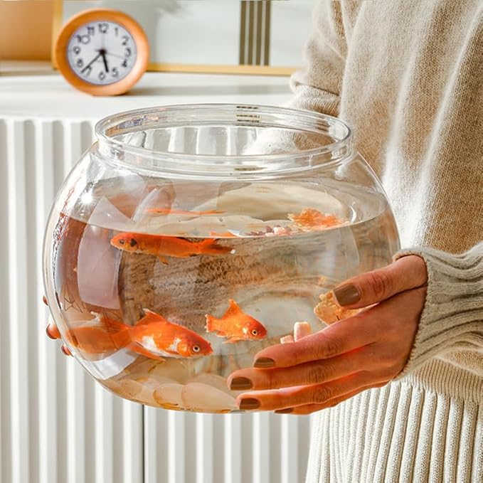 Newpol （Large Size） 3 Gallon Plastic Fish Bowl, Aquarium Fish Tank 11.5 Liters