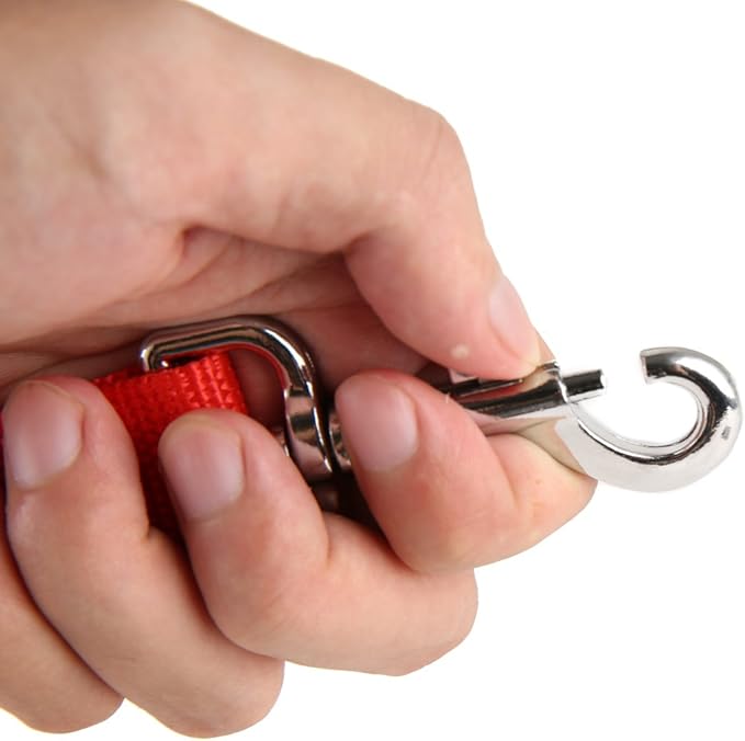 Nylon Dog Training Leash, Traction Rope, 4Ft /5 Foot /6 Feet Long, 5/8 inch 3/4 Inch 1 Inch Wide, for Small and Medium Dogs (Red, 1'' x 15 FT)