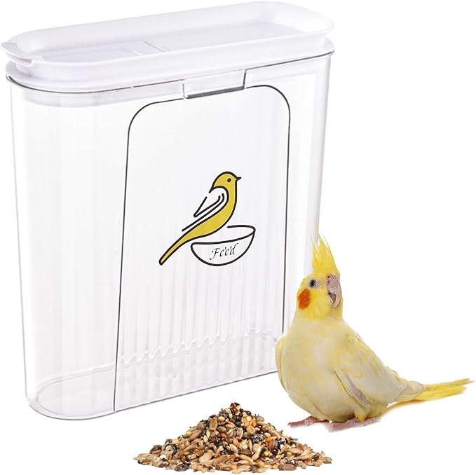 135 oz Pet Food Storage Containers-Airtight Bird Seed Storage Container with Easy Pour Spouts-Irregular Shape Wild Bird Seed Dispenser -BPA-Free Plastic for PetBirds Parakeets Finches Food Storage