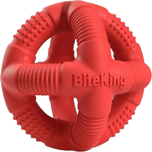 Natural Rubber Dog Balls for Large Aggressive Chewers - Lifetime Replacement - Indestructible and Durable Dog Toys for Large Breed, Red