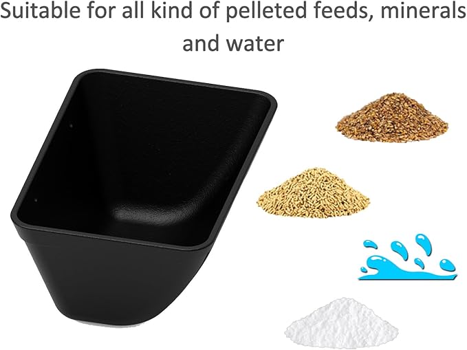 Fence Hanging Chicken Feeder for Duck, Piglets, Goat Feeder Poultry Feeding Container for Livestock Feed Trough Water Bucket(2)