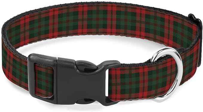 Red Green Christmas Plaid Gingham Pet Collars Dog Collars Soft Elastic Neck Strap for Female Male Puppy Cats