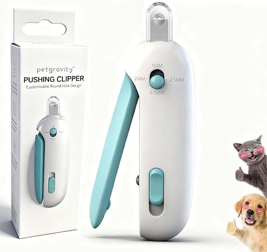 Nail Clipper for Cats with Adjustable 3-Size Trimming Hole & Hidden Nail File | Safe Toenail Trimmer for Kittens & Indoor Cats | Adjustable Aperture Pet Blue Nail Clippers