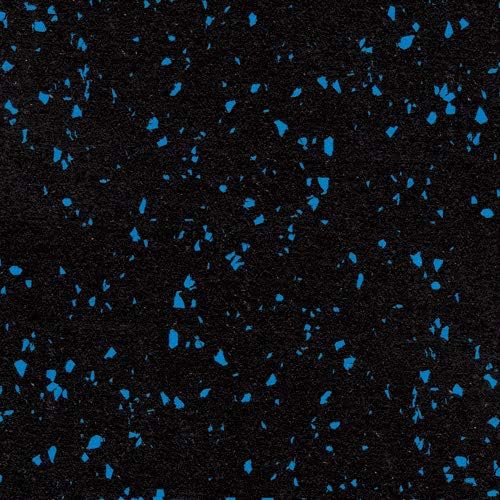 American Floor Mats 1/4in (7mm) Thick 10% Blue 4' x 3' Heavy Duty Rubber Rolls, Protective Exercise Mats, Home Gym Rubber Flooring