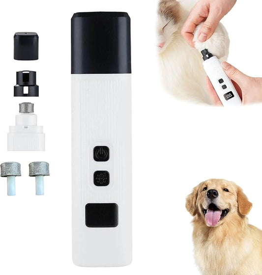 Catlabo Cat Nail, Catlabo Safe Cut Cat Nail Trimmer, Two Adjustable with 360° Grinding Settings, Low-Vibration Ultra-Quiet Under 40dB ＆ Powerful Enough for Thick Claws for All Kinds Pets (White)