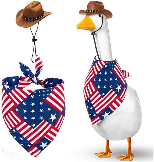 Dog Cowboy Hat Mini Brown Independence Day Costume 4th of July Pet Bandana Halloween Costume for Cat Size S