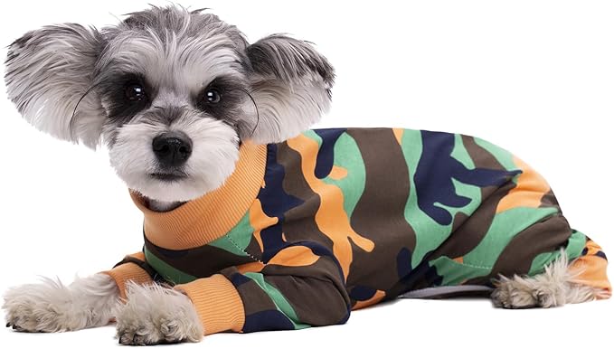Camo Dog Recovery Suit Female Male For Small Medium Dogs,Dog Surgical Recovery Suite Bodysuit After Surgery Zipper On Back Puppy Cat Long Sleeve Onesies Bodysuit After Surgery Wound Protective