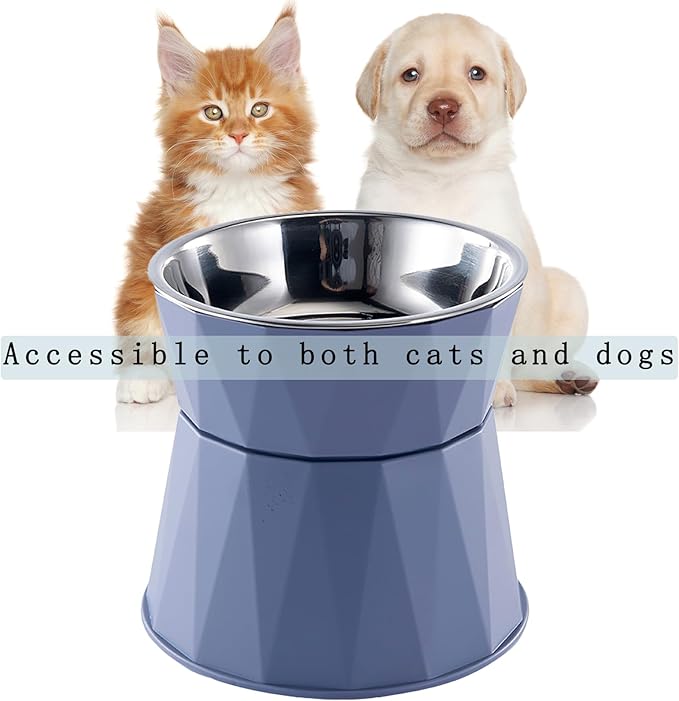 Elevated Cat Bowls for Food and Water, Raised Cat Food Bowls Beneficial for Digestion, Resonable Height, Whisker-Relief, Easy to Clean, 13oz(White)