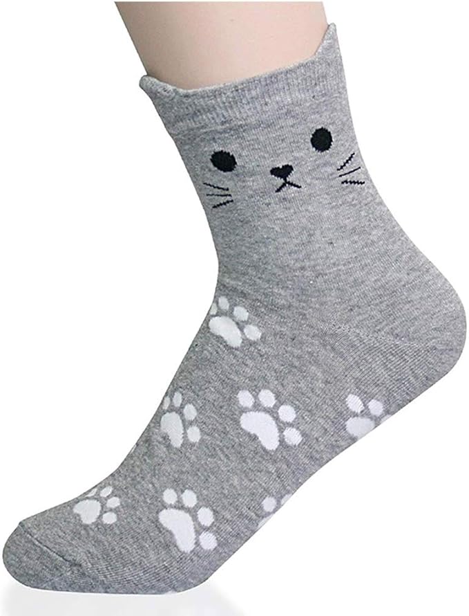 Womens Grils Cute Animal Socks, Dog Cat Socks, Novelty Funny Crew Sock, Animal Gifts for Women Dog and Cat Lovers
