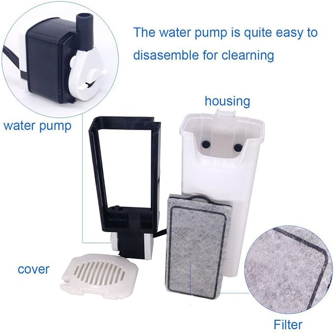 Aquarium Waterfall Filter Reptiles Turtle Filter for small tank 1-15 gallon, Low Level Water Clean Pump Internal Bio Media Water Filtration System for Fish Amphibian Cichlids Frog (Waterfall Filter)