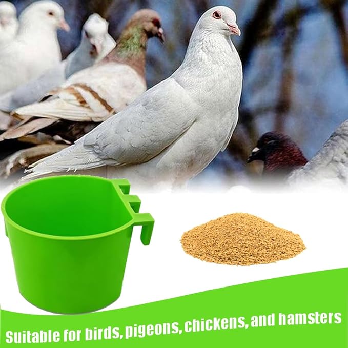 Hanging Chicken Feeder, 20pcs Chicken Water Cups, Plastic Cage Cups for Chickens Pigeon Rabbit Poultry (Green)