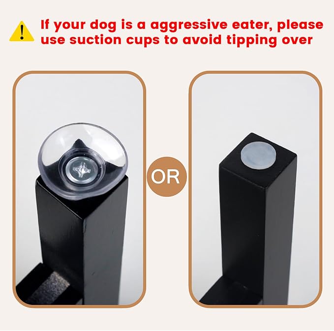 Elevated Dog Bowl Stand,Adjustable Dogs Food Stand for 6”-8” Bowls,Single DogBowl Holder 7” Tall for Cats and Small Dogs Black