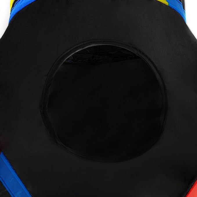 Tempcore 3 Way Collapsible Cat Tube Toys, Kitty Tunnel with Peek Hole Toy Ball, Black & Rainbow