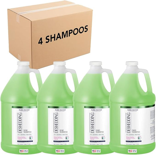 Bobbi Panter Dog Shampoo - Made in USA - All Natural Formula for Heavy Duty Deodorizing & Degreasing - Concentrated 25:1 for Professional Groomers - Fresh Clean Scent, 1 Gallon (Case of 4)
