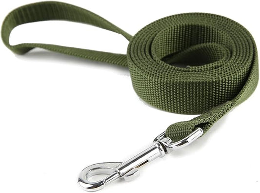 Nylon Dog Training Leash, Traction Rope, 4/5/6 Feet Long, 3/4 Inch 1 Inch Wide, for Small and Medium Dogs (1'' x 5 FT, Green)