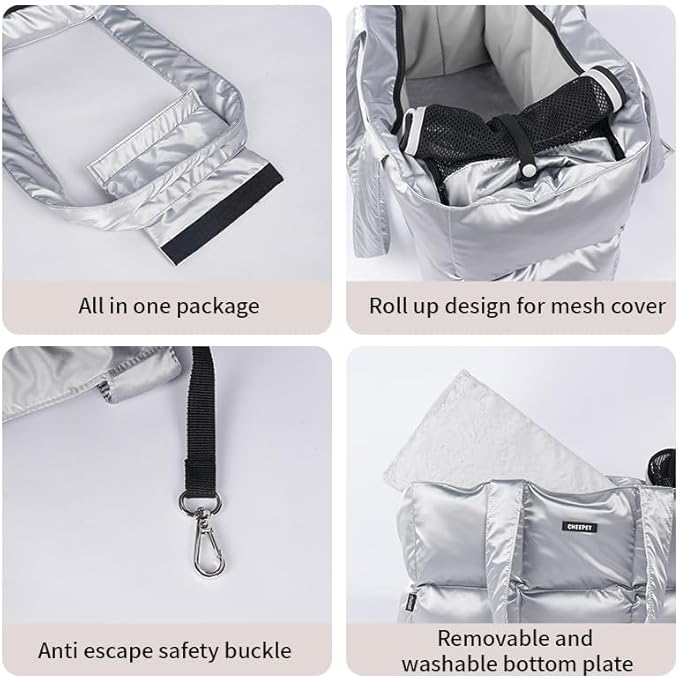 Small Dog Carrier Purse & Cat Tote Bag, Soft-Sided Handbag with Safety Strap, Breathable Mesh, Comfort Carry & Plush Cotton Interior, Lightweight Pet Travel Carrier for Daily Adventures (Yellow)