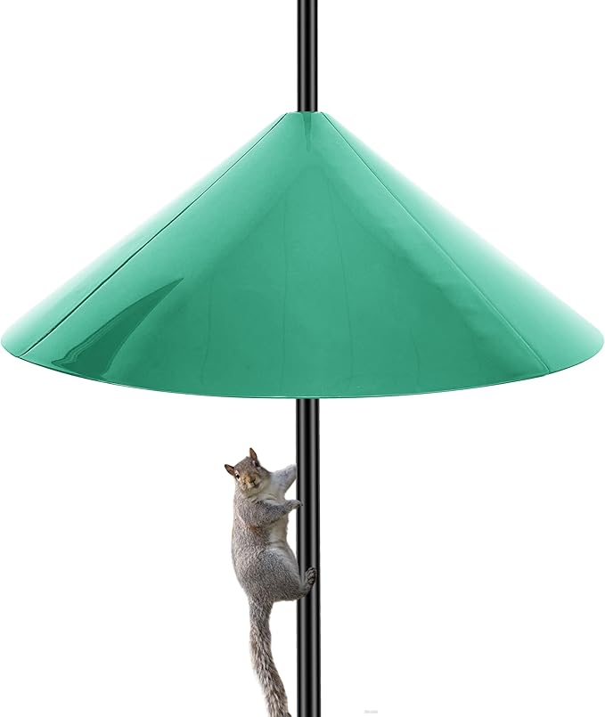 19''Large Squirrels Baffle for Bird Feeders,Squirrel Proof for Birdhouse, Squirrel Cone for Bird Feeder Pole(LightGreen)