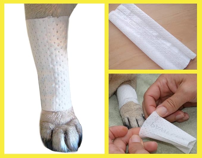 Protective Sleeve Tubular Cover - Bandages - for Dogs Cats and Other Pets First Aid Wound Care Comfortable Non-Adhesive Breathable & Water Resistant 18 Strips (yields 36-54 Covers)-(X-Large)