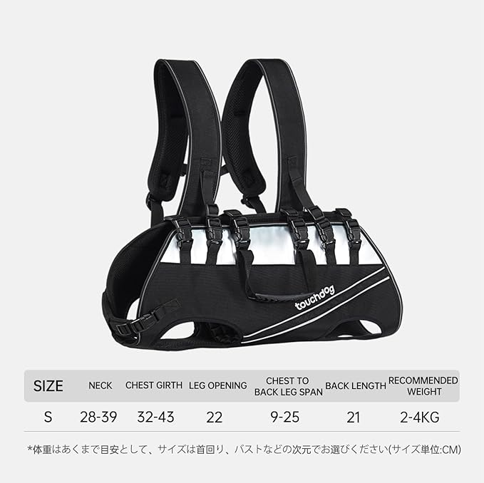 Dog Backpack Carrier for Large Dogs - Hands-Free Pet Travel Pack with 6-Point Safety System, Waterproof & Reflective Design for Motorcycle, Hiking, Surfing (Black, Small)