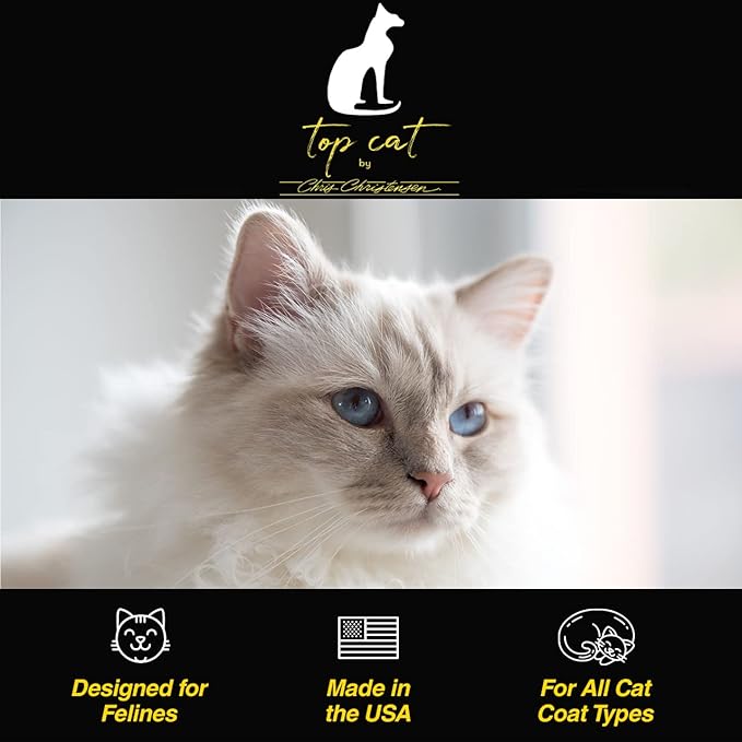 Chris Christensen Top Cat Shine Shampoo for Cats, Groom Like a Professional, Restores Dry & Brittle Coat, Creates a Gorgeous Shine, Made in USA, 32 oz