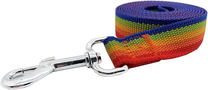 Nylon Dog Training Leash, Traction Rope, 4/5/6 Feet Long, 3/4 Inch 1 Inch Wide, for Small and Medium Dogs (1'' x 4 FT, Rainbow)