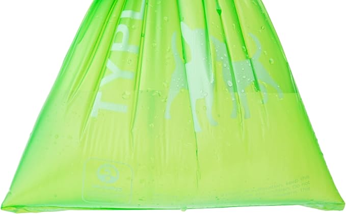 Typlastics Poop Bags for Dog Waste, 270 Count, with Dispenser, Unscented, 18 Pack of 15, Lime Green, 13 Inch x 9 Inch