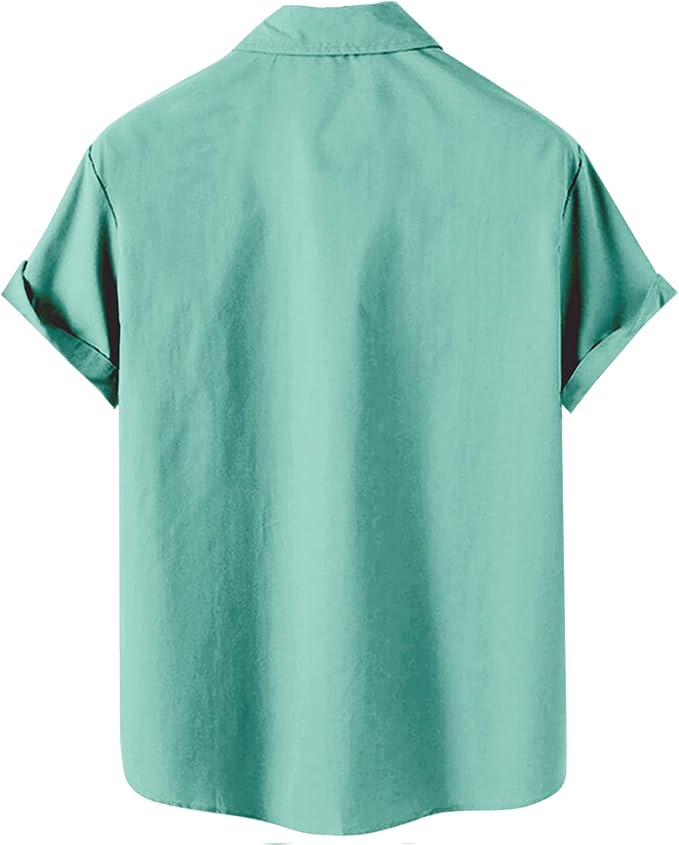 Men’s Hawaiian Shirt Western Cowboy Symmetrical Print Short Sleeve Button Down Casual Beach Holiday Summer Shirt