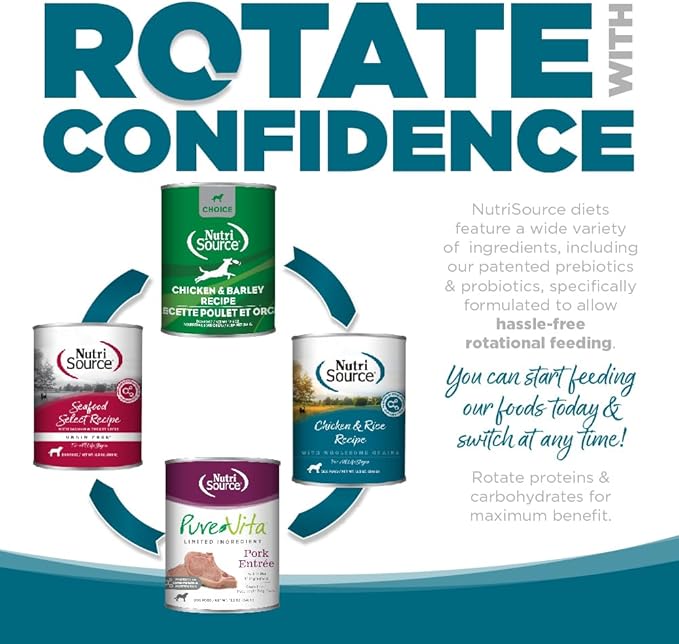 NutriSource Chicken & Rice Recipe Dog Food, Premium Wet Dog Food, 12.3 Ounce (Pack of 12)