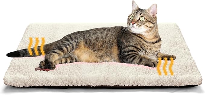 Self Warming Cat Bed Self Heating Cat Dog Mat 29.1 x 18.9 inch Extra Warm Thermal Pet Pad for Indoor Outdoor Pets with Removable Cover Non-Slip Bottom Washable Non Electric