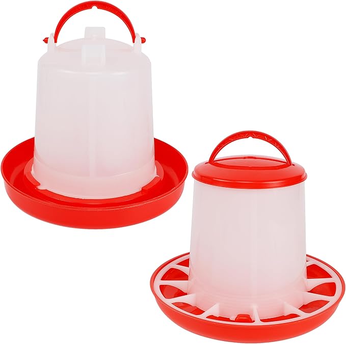 winemana Chick Feeder 1 Lb and Waterer 1.5 L Kit, Hanging Poultry Plastic Containers for Outdoor