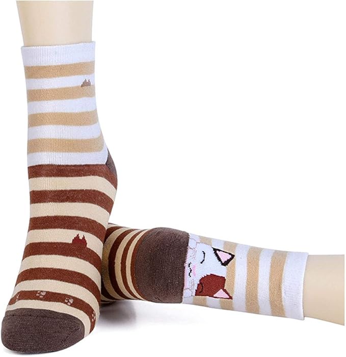 Womens Grils Cute Animal Socks, Dog Cat Socks, Novelty Funny Crew Sock, Animal Gifts for Women Dog and Cat Lovers