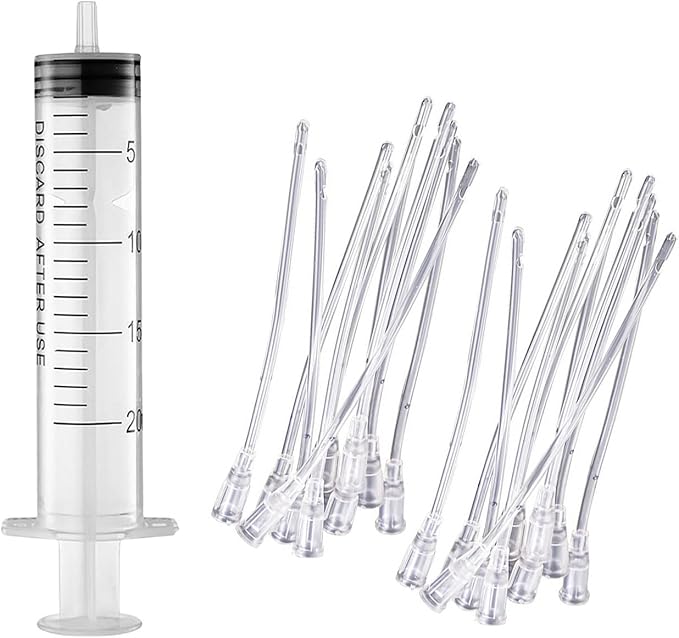 Baby Bird Feeding Syringe Set, Pet Parrot Milk Feeding Syringe with Tubes, Parrot Feeding Tubes Measuring Tools for Feeding Pets Scientific Industrial Labs (20ml)