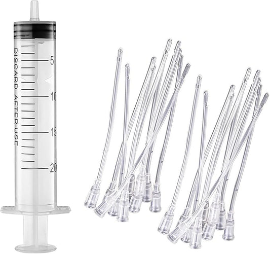 Baby Bird Feeding Syringe Set, Pet Parrot Milk Feeding Syringe with Tubes, Parrot Feeding Tubes Measuring Tools for Feeding Pets Scientific Industrial Labs (20ml)