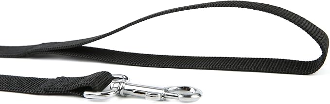 Nylon Dog Training Leash, Traction Rope, 4Ft /5 Foot /6 Feet Long, 5/8 inch 3/4 Inch 1 Inch Wide, for Small and Medium Dogs (1'' x 12 FT, Black)