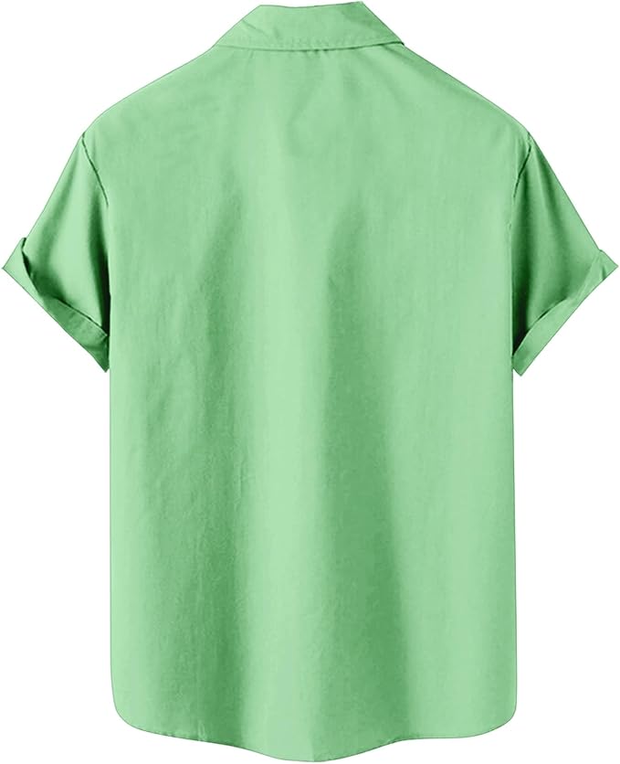 Men’s Hawaiian Shirt Western Cowboy Symmetrical Print Short Sleeve Button Down Casual Beach Holiday Summer Shirt