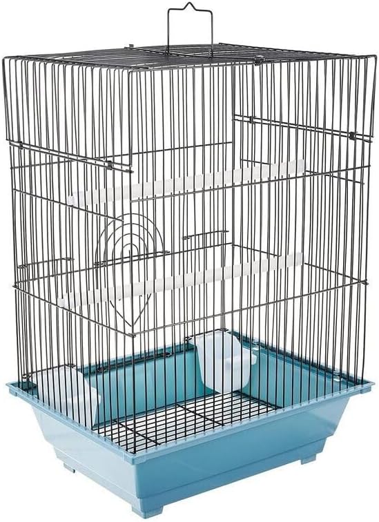 Mediterranean Mastery Bird Cage with Elegant Mediterranean-Inspired Design, Spacious Interior, Durable Construction, and Stylish Blue/Slate