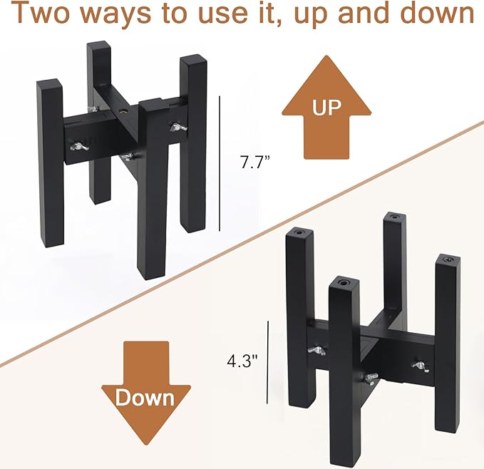 Elevated Dog Bowl Stand,Adjustable Dogs Food Stand for 7”-10” Bowls,Single Cat Water Bowl Holder 10” Tall for Medium Dogs Black