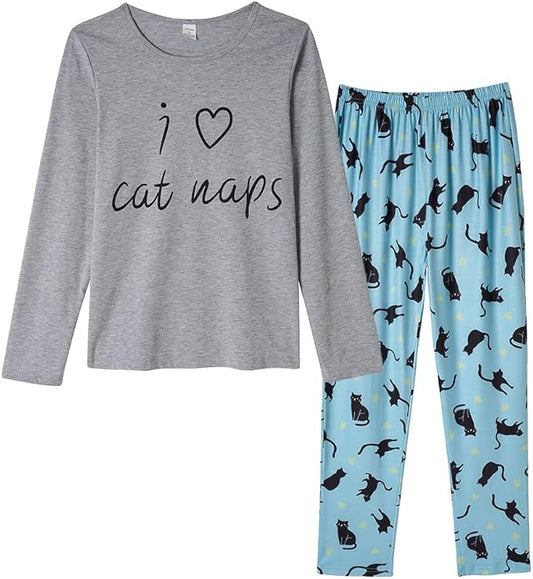 YIJIU Women's Sleepwear Long Sleeve Top and Pants Pajama Set Panda Print Nighty