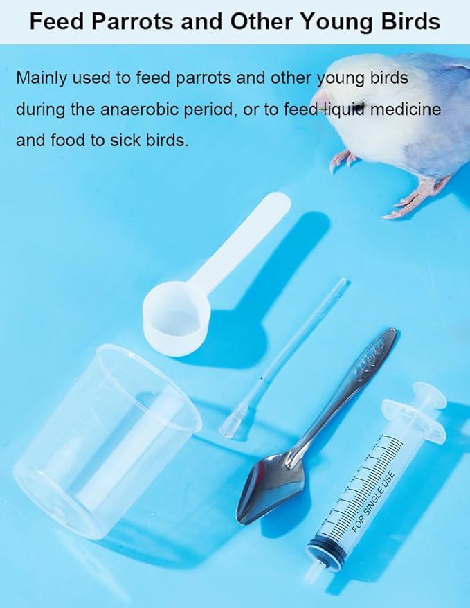 5 PCS Baby Bird Feeding Syringe for Baby Birds Parrot Hand Feeding Syringe Pet, Parrot Feeder Food Syringe, Feeding Tube Bird Feeding & Watering Supplies