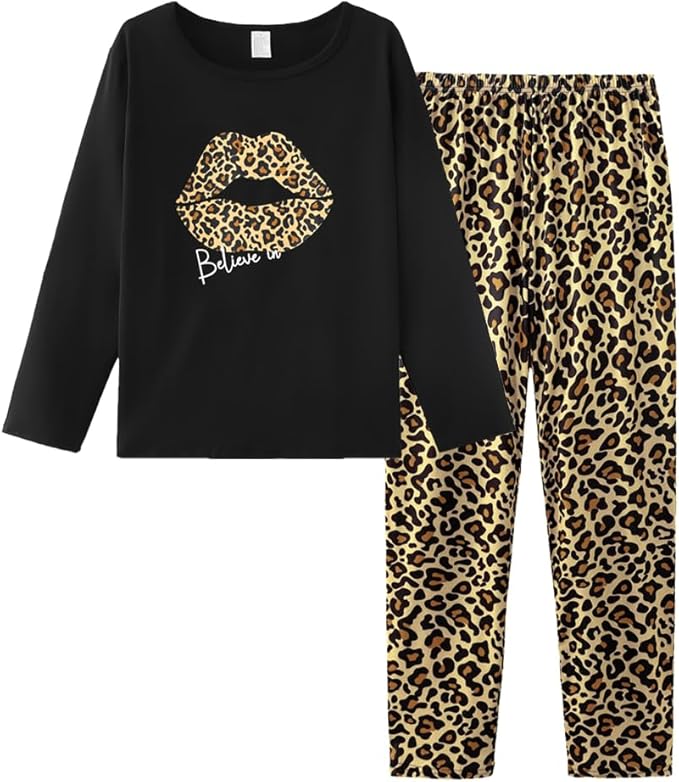 YIJIU Women's Sleepwear Long Sleeve Top and Pants Pajama Set Panda Print Nighty