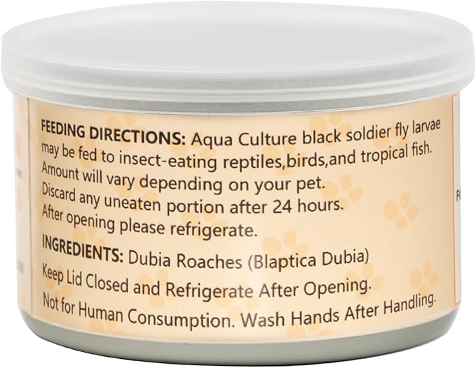 6 Pack Canned Dubia Roaches for Reptiles, Birds and Small Animals, Dubia Roaches, Healthy High Protein Treat, Reptile Food 7.2 Ounces Total