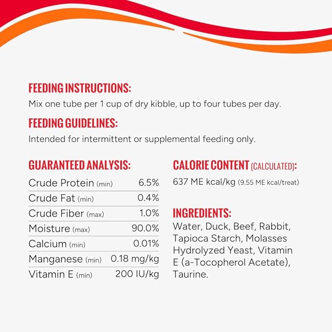 Good 'n' Tasty Triple Flavor Puree Mix-Ins Dog Food Topper Treats for All Dogs, 7 Count, Easy Single-Serve Portions, Added Protein with Duck, Beef and Rabbit, No Chicken Added