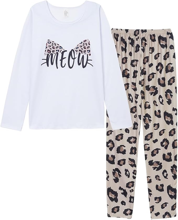 YIJIU Women's Sleepwear Long Sleeve Top and Pants Pajama Set Panda Print Nighty