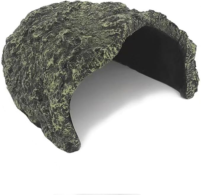 Large Rock Cave Hideout for Reptiles & Amphibians - Ideal for Bearded Dragons, Turtles, Snakes, Lizards, Geckos, Tortoises & Small Pets - Terrarium & Aquarium Decor, Safe Reptile Habitat