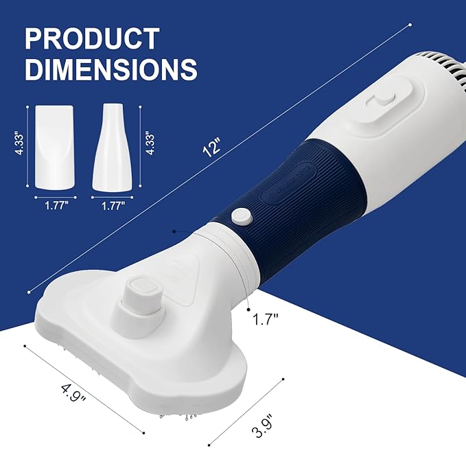 3-in-1 Pet Hair Dryer & Slicker Brush for Dogs & Cats – Portable, Quiet, Adjustable Temp, Overheat Protection Dog Hair Dryer