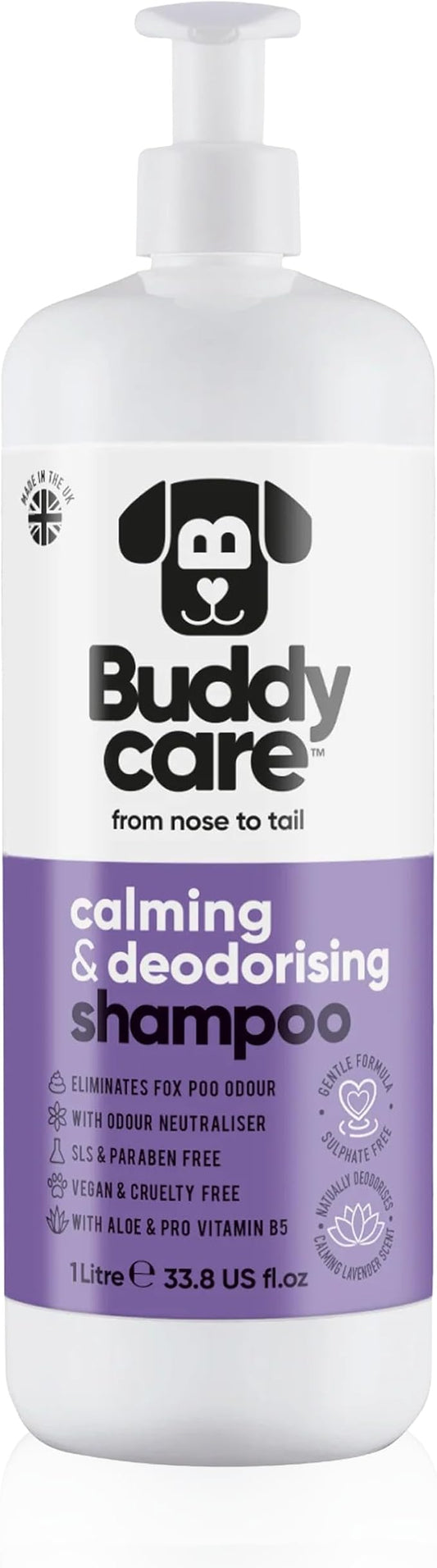 Calming & Deodorising Dog Shampoo by Buddycare | Lavender Scented | with Aloe Vera and Pro Vitamin B5 (33.8oz)