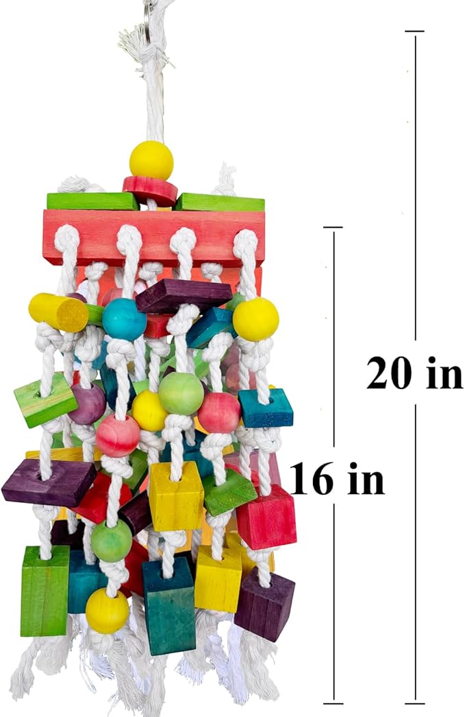 Extra Large Parrot Bird Toys for Macaws, Amazon Parrots, African Grey- Birds Cage Accessories